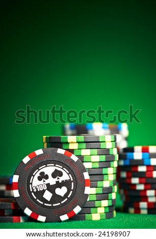 gambling chips with copy space...
