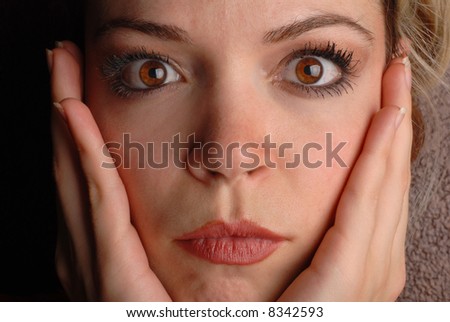 sexy woman had a surprised facial expression on her face