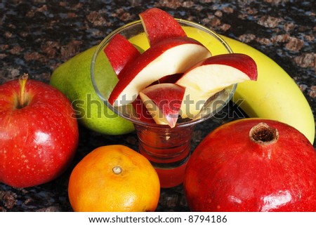 fruits on the counter symbolizes healthy living and nutritional value
