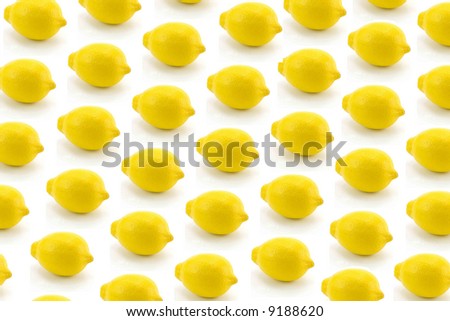 Background of lemons isolated on white.