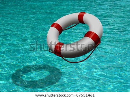 life buoy on blue water