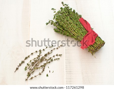 Bunch of thyme herbs horizontal