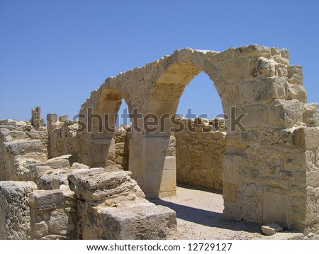 Ruins of ancient cyprus city Courion destroyed by earthquakes and wars now become a popular tourist destination