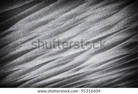 Natural background of sand in ripple wave pattern, black and white concept card