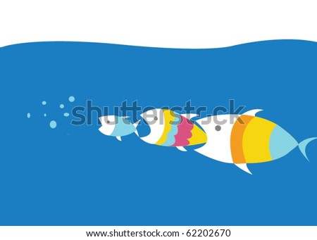 Fish Food Chain Stock Vector Illustration 62202670 : Shutterstock