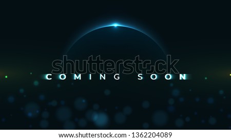 Coming Soon text on abstract Sunrise Dark Background with motion effect. Design Concept for sale, business advertising, web, promotion announce, poster, banner, flyer. - Vector Illustration