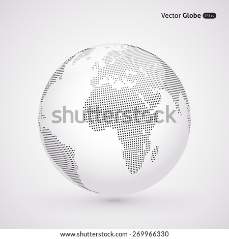 Vector dotted light globe, Central views of Africa