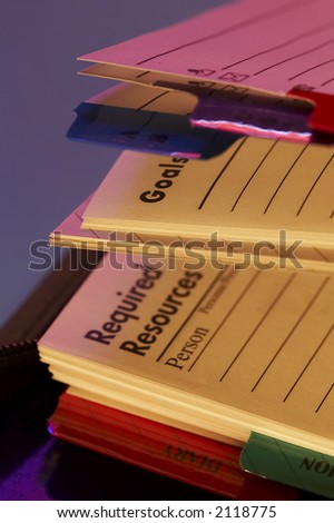 macro picture of open writing book for planning