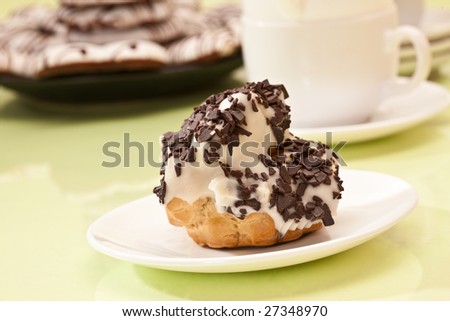 food series: sweet chocolate fancy cake with cream
