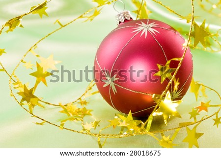 Holiday series:  Christmas ball and the golden garland