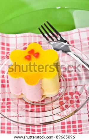 sweets serias: yellow fancy cake with hearts