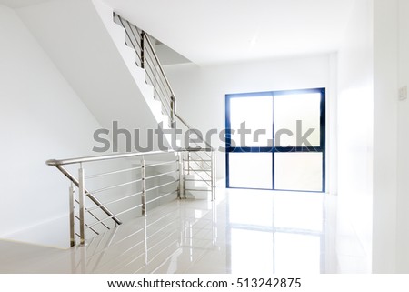 Similar – Image, Stock Photo Stairs with banister, door and ashtray in front of dirty wall