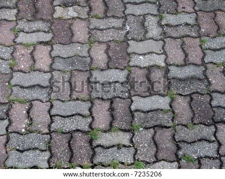 Typical brick walkway pattern on street in Asia