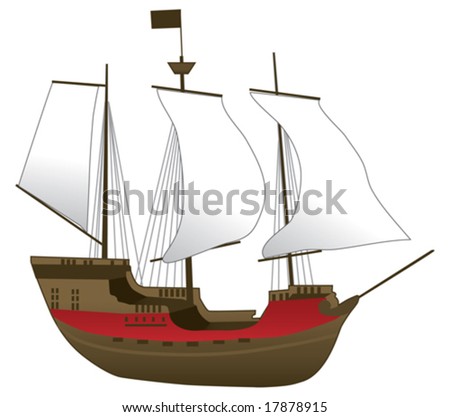 Old Ship Vector Illustration - 17878915 : Shutterstock