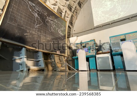 Moscow, Russia - NOVEMBER 29, 2014, Nuclear bunker,  former Soviet secret military facility - alternate command post of a long-range aviation, object number 20