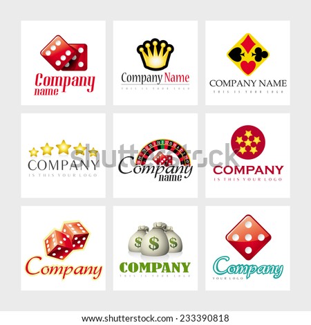 Set of 9 vector elements for logo design