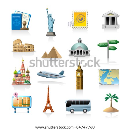 travel icon set