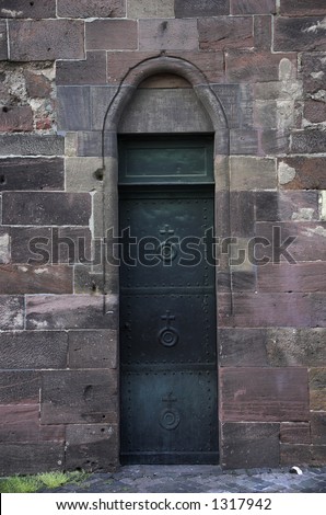 Old bronze door