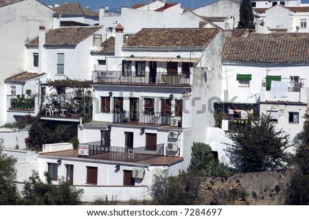 Traditional spanish white houses in Ronda Spain