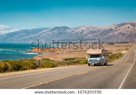 Similar – Image, Stock Photo Car Drives along One Lane Road in Jungle with Waterfall