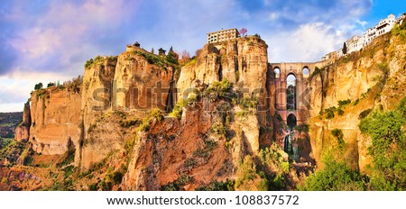 Similar – Image, Stock Photo Panoramic views of Ronda nature and urban landscape