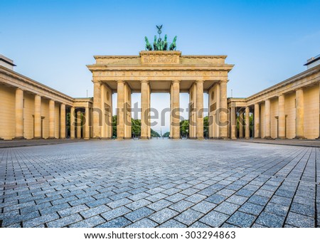 Image, Stock Photo Quadriga Berlin from the side in autumnal mood