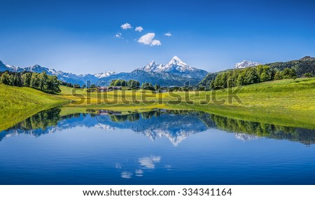 Similar – Image, Stock Photo pond Lake Bavaria Blue