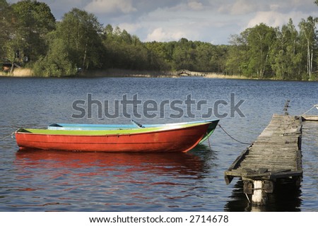 Boat in the lake. Picture taken in Trakai / Lithuania.