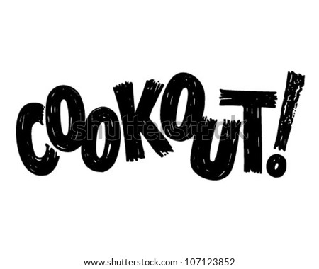 Cookout Banner – Retro Clipart Illustration