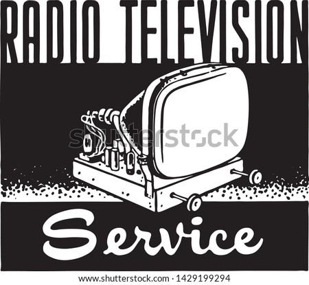 Radio Television Service - Retro Ad Art Banner
