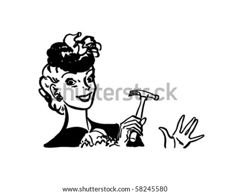 Handy Woman - Ms. Fixit - Retro Clip Art