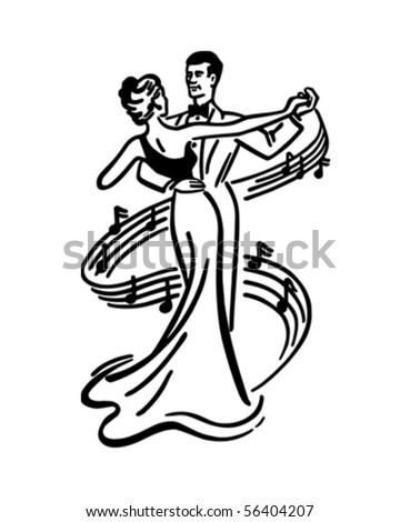 Couple Dancing 2 - Retro Clip Art Stock Vector 56404207 : Shutterstock