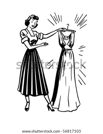 Lady With Clean Dress - Retro Clip Art Stock Vector Illustration ...