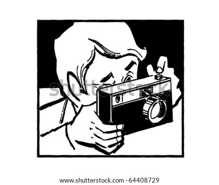 Taking A Picture - Retro Clipart Illustration - 64408729 : Shutterstock