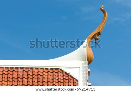 gable apex on Thai temple roof