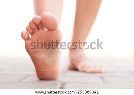 Feet walking outside
