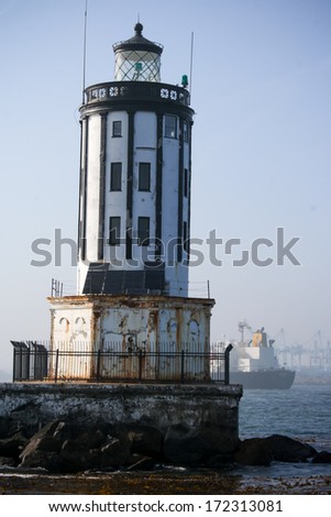Los Angeles Harbor Lighthouse. Los Angeles Harbor Light, also known as Angels Gate Light, a historic lighthouse located at San Pedro Breakwater in Los Angeles Harbor, California.