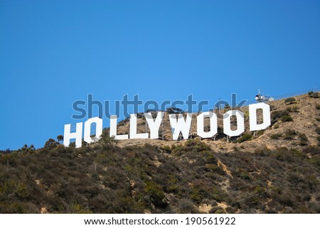 LOS ANGELES - CIRCA AUG 2007: The world famous Hollywood sign in Los Angeles, California.