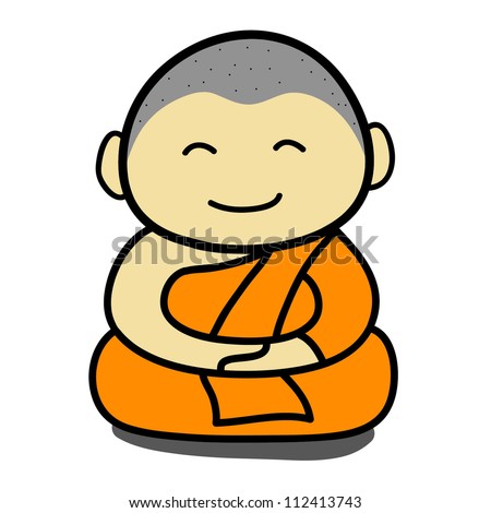 Buddhist Monk Cartoon Stock Vector Illustration 112413743 : Shutterstock