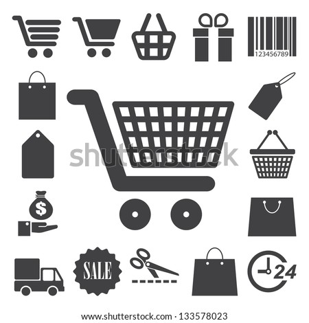 Shopping icons set. Illustration eps 10