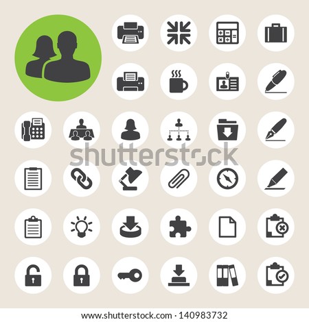 Office icons set. Illustration eps 10