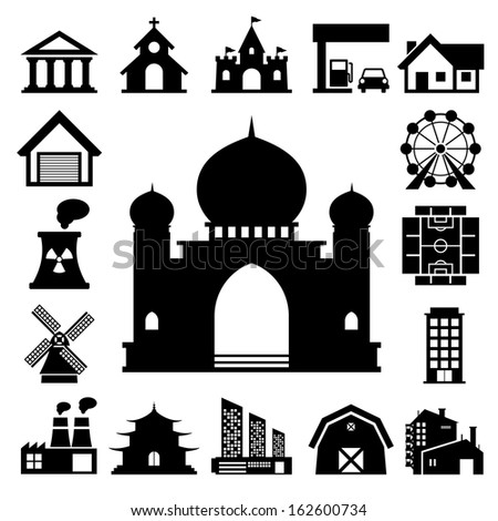 buildings icon set.Illustration EPS10