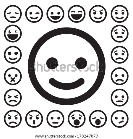 Smiley faces icons set.Illustration eps10
