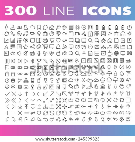 Thin Line Icons set.Illustration eps10