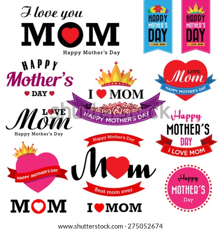 Happy Mother's day vintage type font.Illustrator eps10