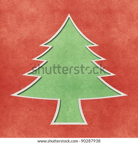 Christmas tree recycled papercraft background