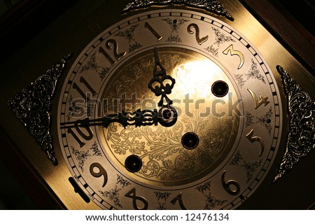 Old looking grandfather clock face