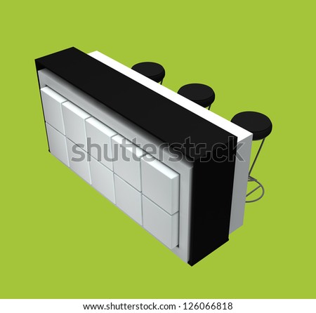 reception counter isolated