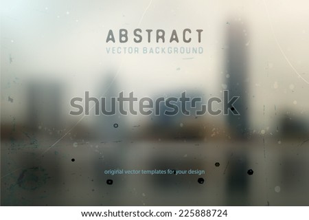 Abstract vector background with blurred multicolored block pattern and grunge texture