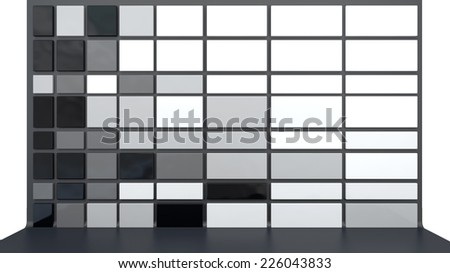 abstract architectural background with black and white plastic panels